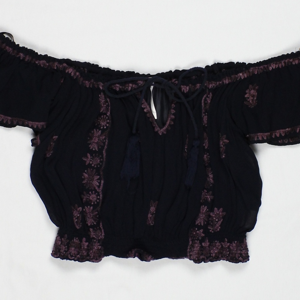 Free People Bohemian Cropped Blouse.